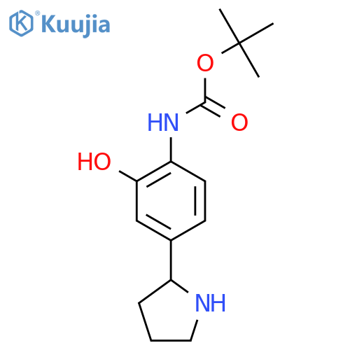 tert-butyl N-2-hydroxy-4-(pyrrolidin-2-yl)phenylcarbamate structure