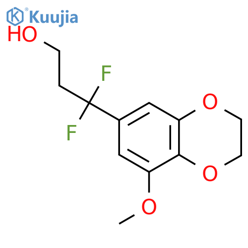 3,3-difluoro-3-(8-methoxy-2,3-dihydro-1,4-benzodioxin-6-yl)propan-1-ol structure