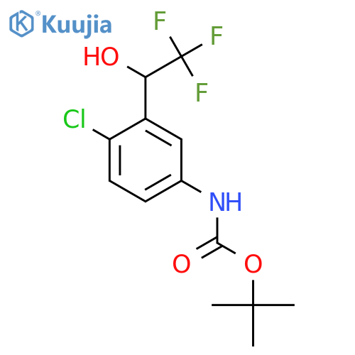 tert-butyl N-4-chloro-3-(2,2,2-trifluoro-1-hydroxyethyl)phenylcarbamate structure