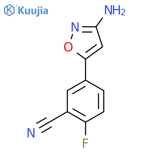 5-(3-amino-1,2-oxazol-5-yl)-2-fluorobenzonitrile structure
