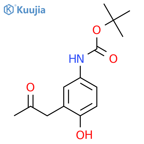 tert-butyl N-4-hydroxy-3-(2-oxopropyl)phenylcarbamate structure