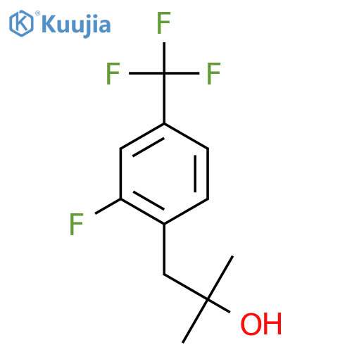 1-2-fluoro-4-(trifluoromethyl)phenyl-2-methylpropan-2-ol structure