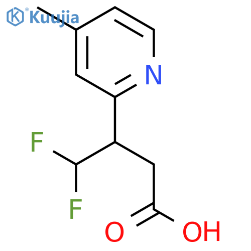 4,4-difluoro-3-(4-methylpyridin-2-yl)butanoic acid structure