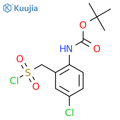 tert-butyl N-{4-chloro-2-(chlorosulfonyl)methylphenyl}carbamate structure