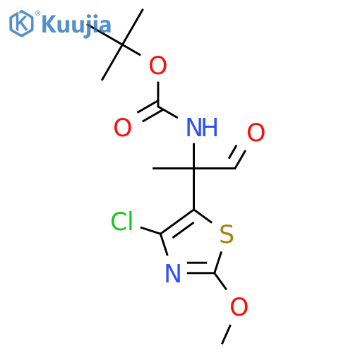 tert-butyl N-2-(4-chloro-2-methoxy-1,3-thiazol-5-yl)-1-oxopropan-2-ylcarbamate structure