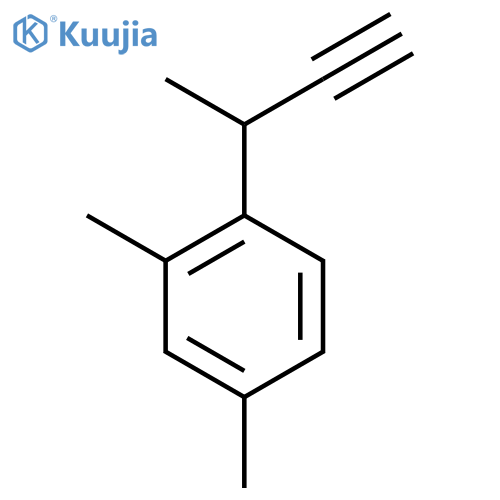 1-(but-3-yn-2-yl)-2,4-dimethylbenzene structure