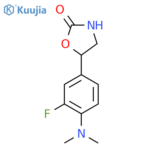 5-4-(dimethylamino)-3-fluorophenyl-1,3-oxazolidin-2-one structure