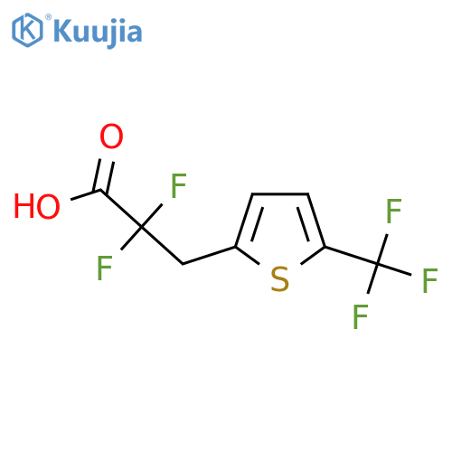 2,2-difluoro-3-5-(trifluoromethyl)thiophen-2-ylpropanoic acid structure