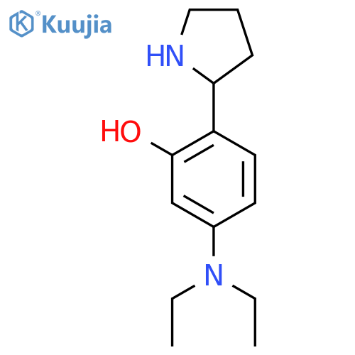 5-(diethylamino)-2-(pyrrolidin-2-yl)phenol structure