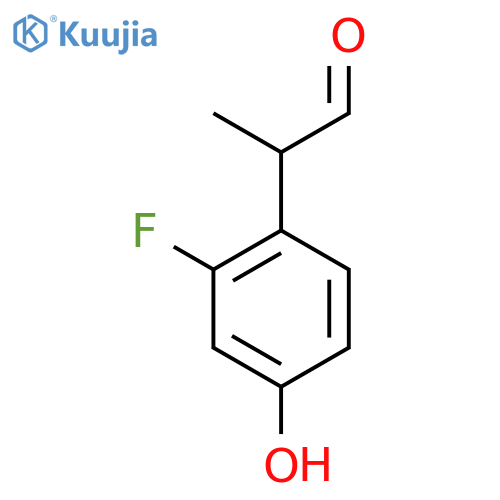 2-(2-fluoro-4-hydroxyphenyl)propanal structure