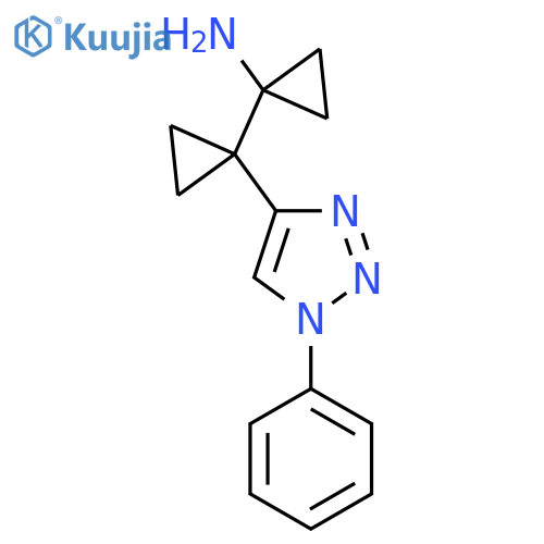 1-1-(1-phenyl-1H-1,2,3-triazol-4-yl)cyclopropylcyclopropan-1-amine structure