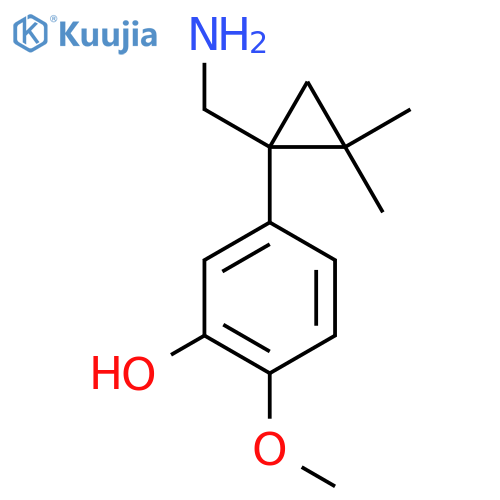 5-1-(aminomethyl)-2,2-dimethylcyclopropyl-2-methoxyphenol structure