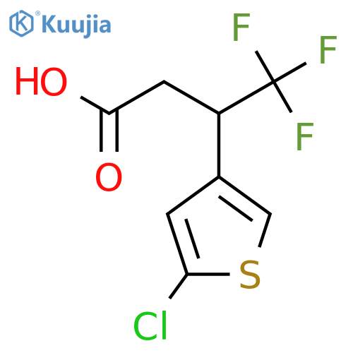 3-(5-chlorothiophen-3-yl)-4,4,4-trifluorobutanoic acid structure