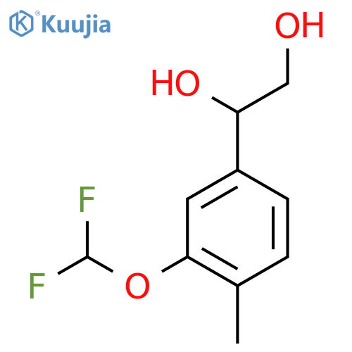1-3-(difluoromethoxy)-4-methylphenylethane-1,2-diol structure