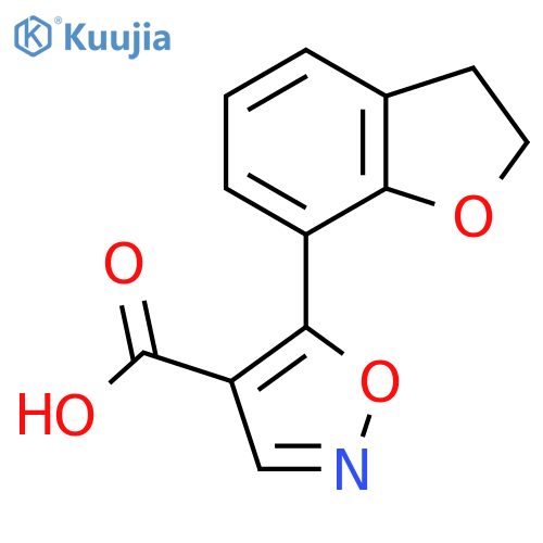 5-(2,3-dihydro-1-benzofuran-7-yl)-1,2-oxazole-4-carboxylic acid structure