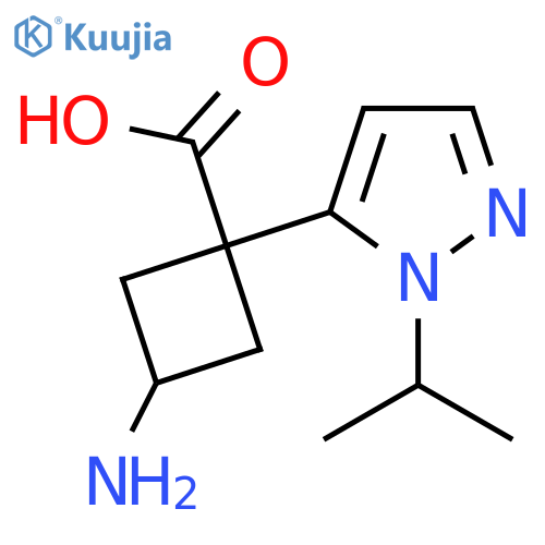 3-amino-1-1-(propan-2-yl)-1H-pyrazol-5-ylcyclobutane-1-carboxylic acid structure