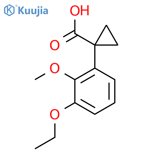 1-(3-ethoxy-2-methoxyphenyl)cyclopropane-1-carboxylic acid structure