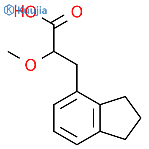 3-(2,3-dihydro-1H-inden-4-yl)-2-methoxypropanoic acid structure