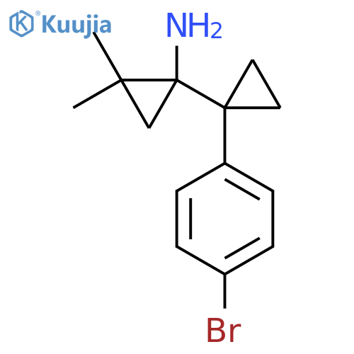 1-1-(4-bromophenyl)cyclopropyl-2,2-dimethylcyclopropan-1-amine structure