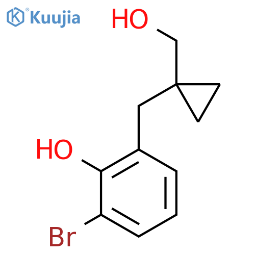 2-bromo-6-{1-(hydroxymethyl)cyclopropylmethyl}phenol structure