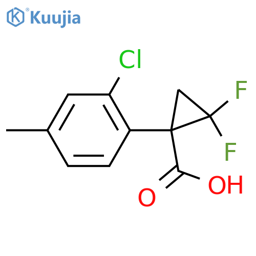 1-(2-chloro-4-methylphenyl)-2,2-difluorocyclopropane-1-carboxylic acid structure