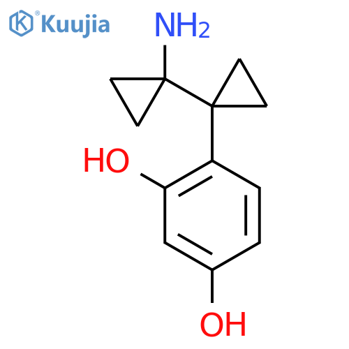 4-1-(1-aminocyclopropyl)cyclopropylbenzene-1,3-diol structure
