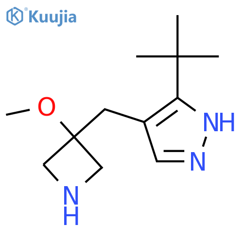 3-tert-butyl-4-(3-methoxyazetidin-3-yl)methyl-1H-pyrazole structure