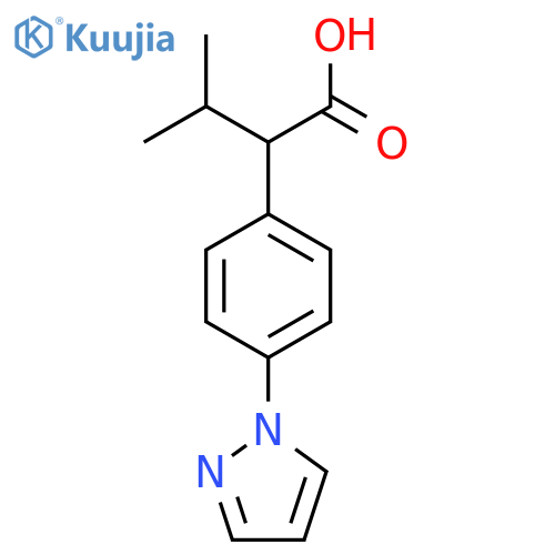 3-methyl-2-4-(1H-pyrazol-1-yl)phenylbutanoic acid structure