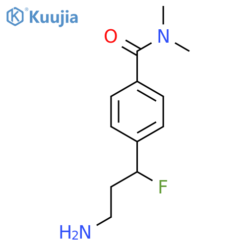 4-(3-amino-1-fluoropropyl)-N,N-dimethylbenzamide structure