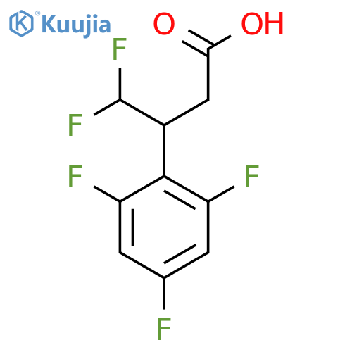 4,4-difluoro-3-(2,4,6-trifluorophenyl)butanoic acid structure
