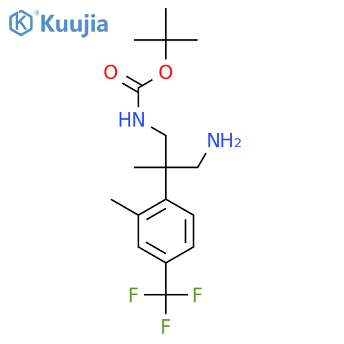 tert-butyl N-{3-amino-2-methyl-2-2-methyl-4-(trifluoromethyl)phenylpropyl}carbamate structure
