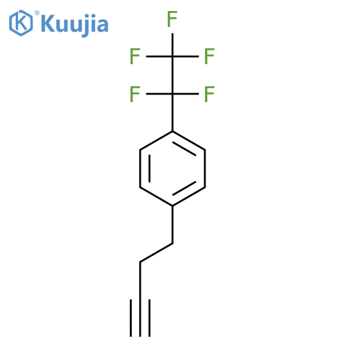 1-(but-3-yn-1-yl)-4-(pentafluoroethyl)benzene structure