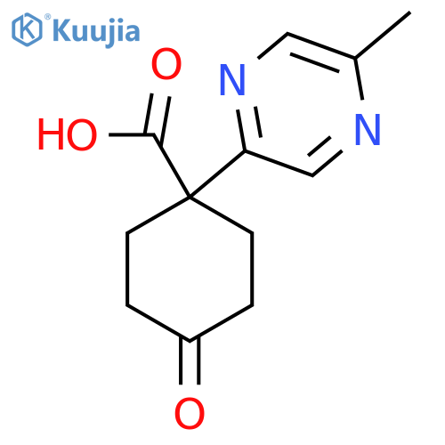 1-(5-methylpyrazin-2-yl)-4-oxocyclohexane-1-carboxylic acid structure