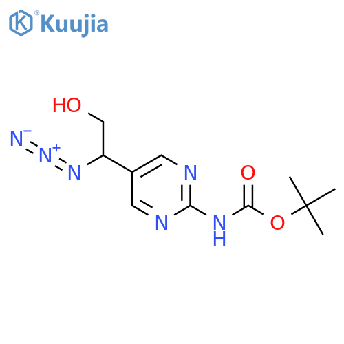 tert-butyl N-5-(1-azido-2-hydroxyethyl)pyrimidin-2-ylcarbamate structure