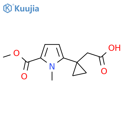 2-{1-5-(methoxycarbonyl)-1-methyl-1H-pyrrol-2-ylcyclopropyl}acetic acid structure