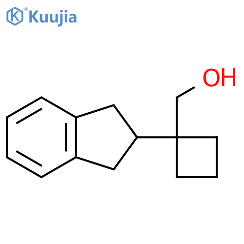 1-(2,3-dihydro-1H-inden-2-yl)cyclobutylmethanol structure