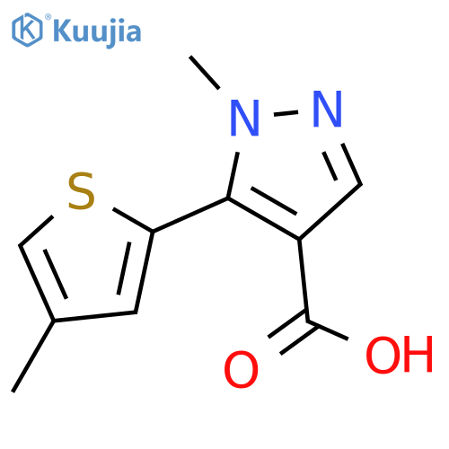 1-methyl-5-(4-methylthiophen-2-yl)-1H-pyrazole-4-carboxylic acid structure