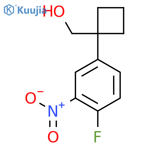 1-(4-fluoro-3-nitrophenyl)cyclobutylmethanol structure