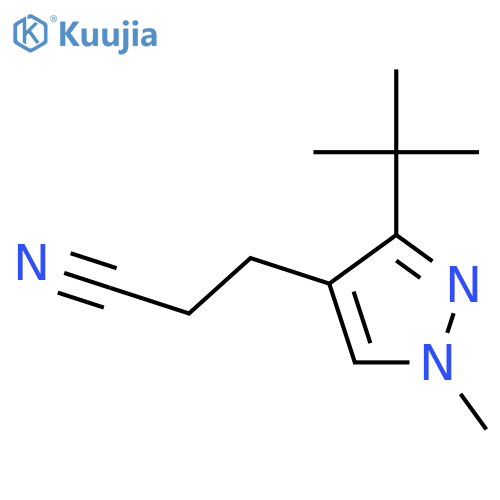 3-(3-tert-butyl-1-methyl-1H-pyrazol-4-yl)propanenitrile structure