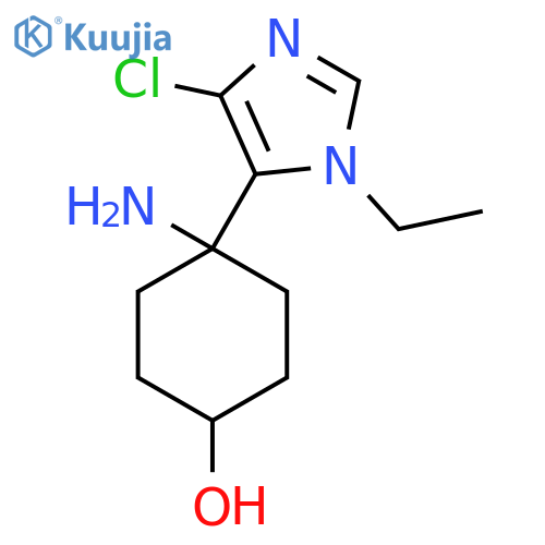 4-amino-4-(4-chloro-1-ethyl-1H-imidazol-5-yl)cyclohexan-1-ol structure