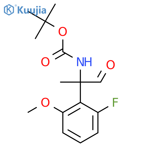 tert-butyl N-2-(2-fluoro-6-methoxyphenyl)-1-oxopropan-2-ylcarbamate structure