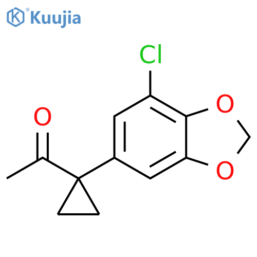 1-1-(7-chloro-1,3-dioxaindan-5-yl)cyclopropylethan-1-one structure