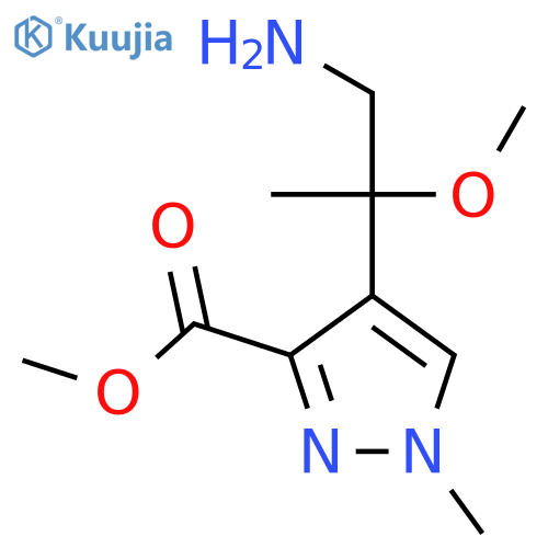 methyl 4-(1-amino-2-methoxypropan-2-yl)-1-methyl-1H-pyrazole-3-carboxylate structure