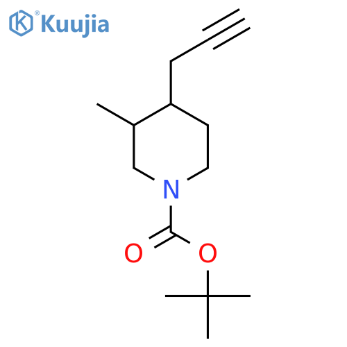 tert-butyl 3-methyl-4-(prop-2-yn-1-yl)piperidine-1-carboxylate structure