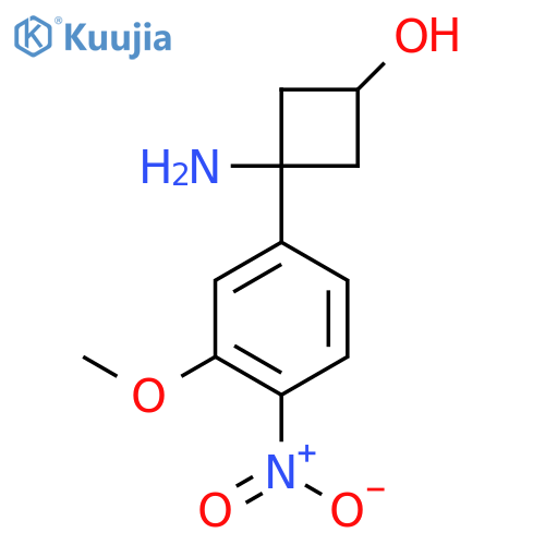 3-amino-3-(3-methoxy-4-nitrophenyl)cyclobutan-1-ol structure