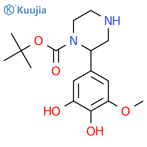 tert-butyl 2-(3,4-dihydroxy-5-methoxyphenyl)piperazine-1-carboxylate structure