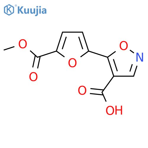 5-5-(methoxycarbonyl)furan-2-yl-1,2-oxazole-4-carboxylic acid structure