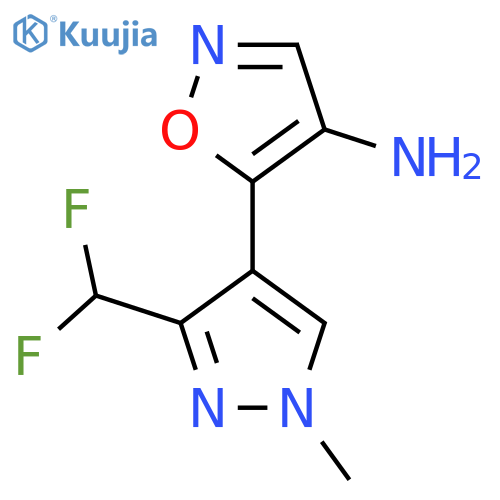 5-3-(difluoromethyl)-1-methyl-1H-pyrazol-4-yl-1,2-oxazol-4-amine structure