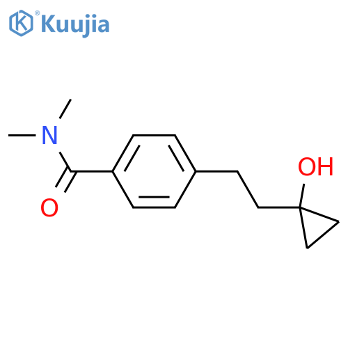 4-2-(1-hydroxycyclopropyl)ethyl-N,N-dimethylbenzamide structure