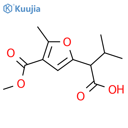 2-4-(methoxycarbonyl)-5-methylfuran-2-yl-3-methylbutanoic acid structure